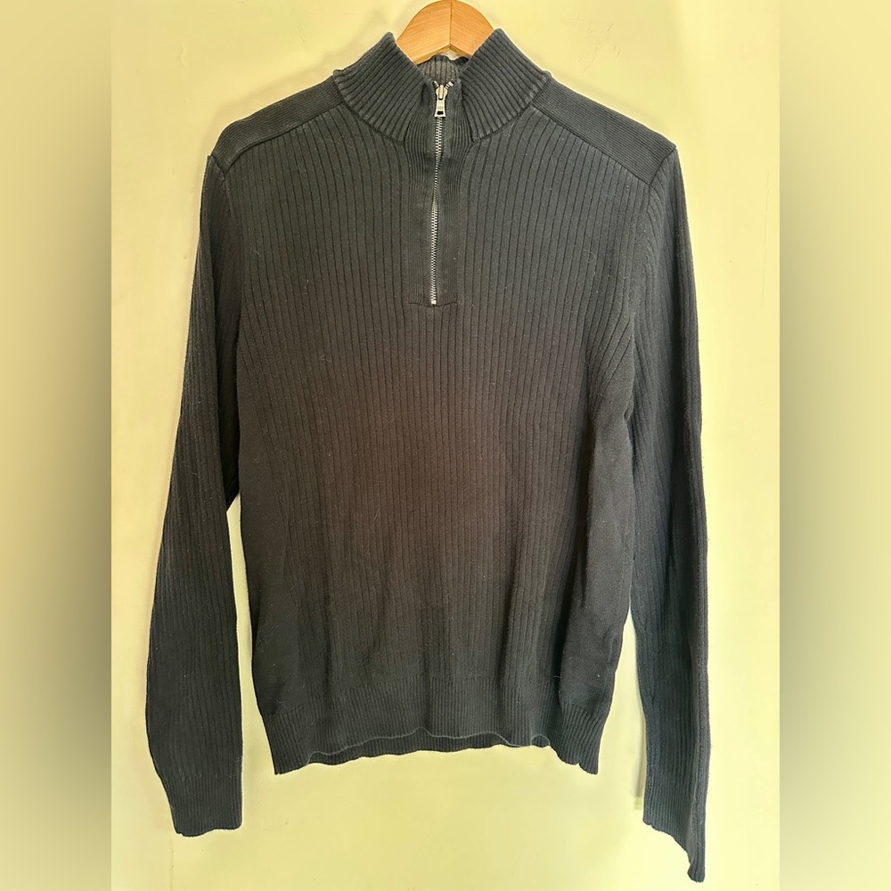 INC 1/4 Zip Ribbed Sweater - Picture 1 of 11